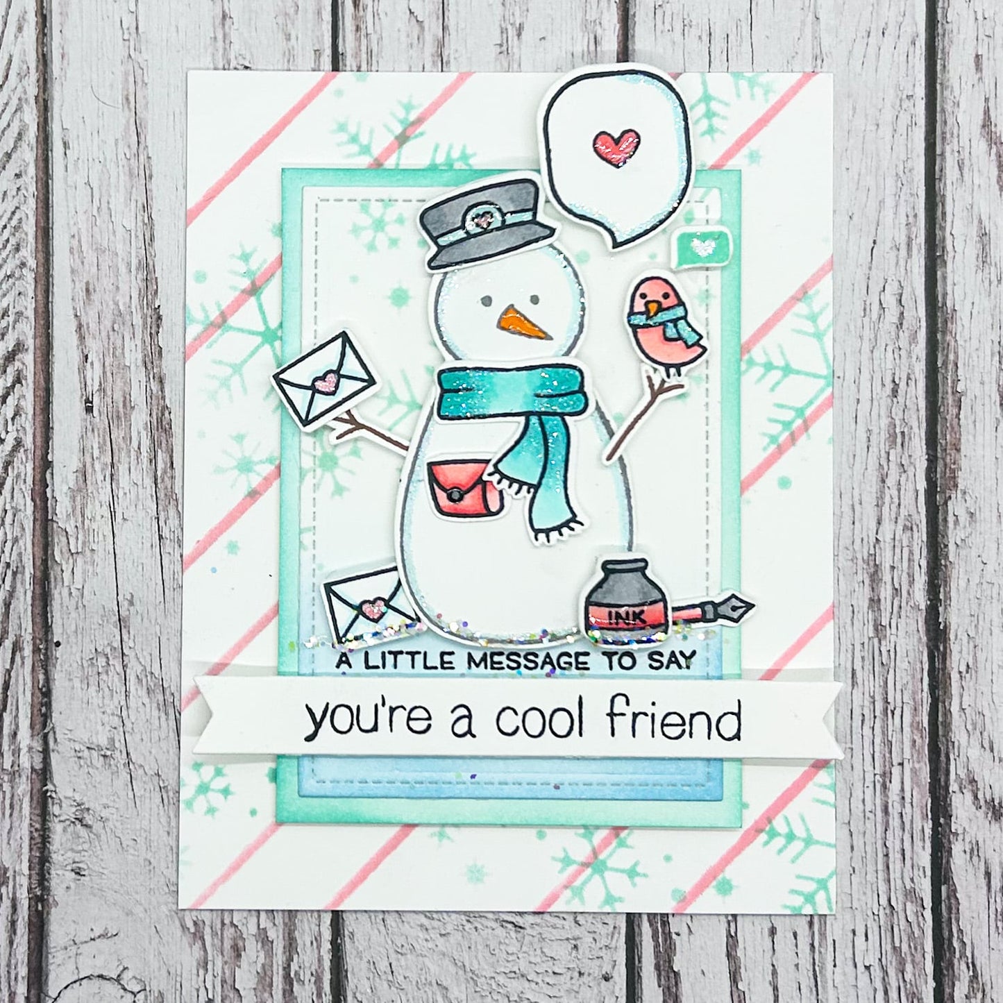 You're A Cool Friend Snowman Handmade Card