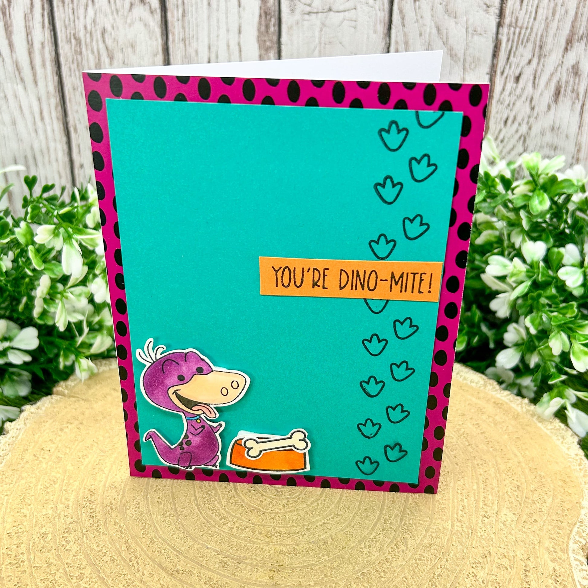 You're Dino-Mite! Character Themed Handmade Card-1