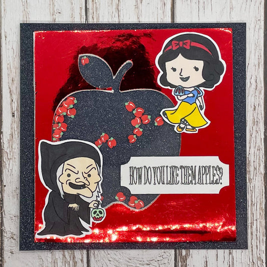 Bad Apple Fairy Tale Handmade Sequin Shaker Card