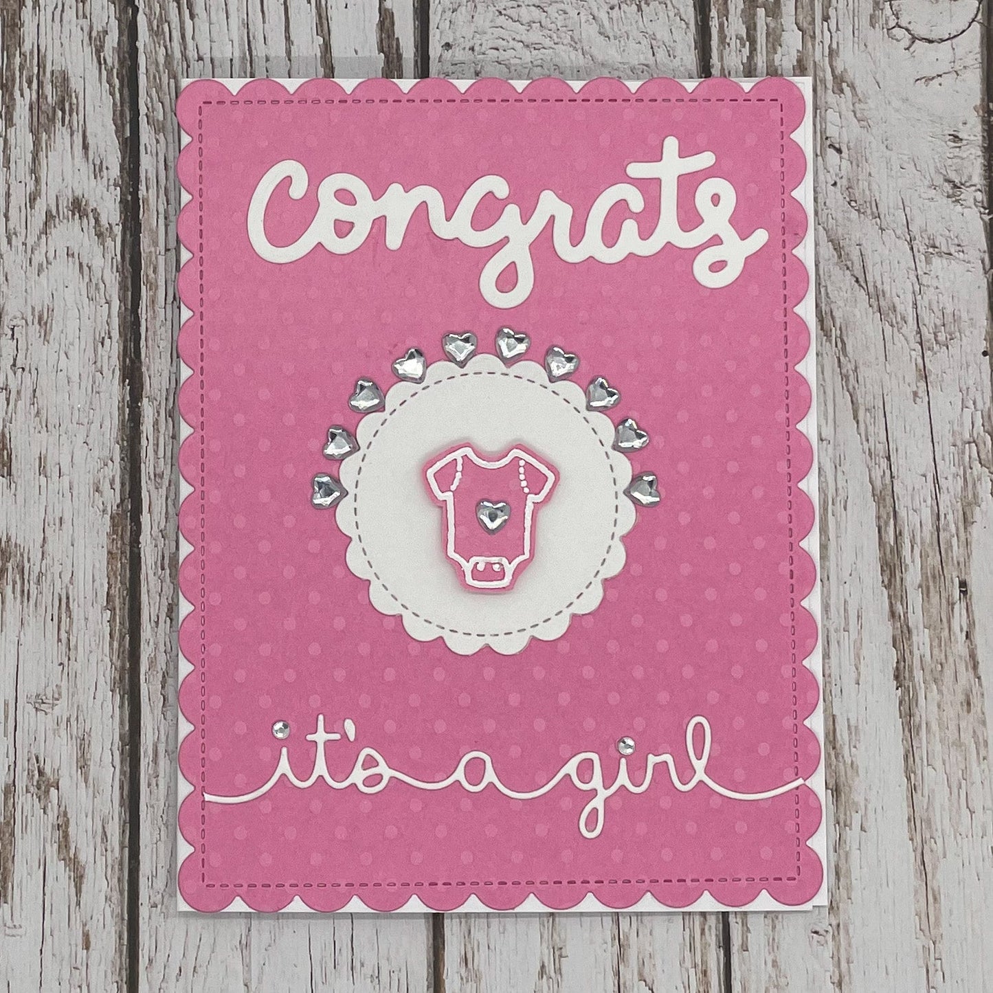 Congrats It¢‚¬„¢s A Girl Handmade New Baby Card