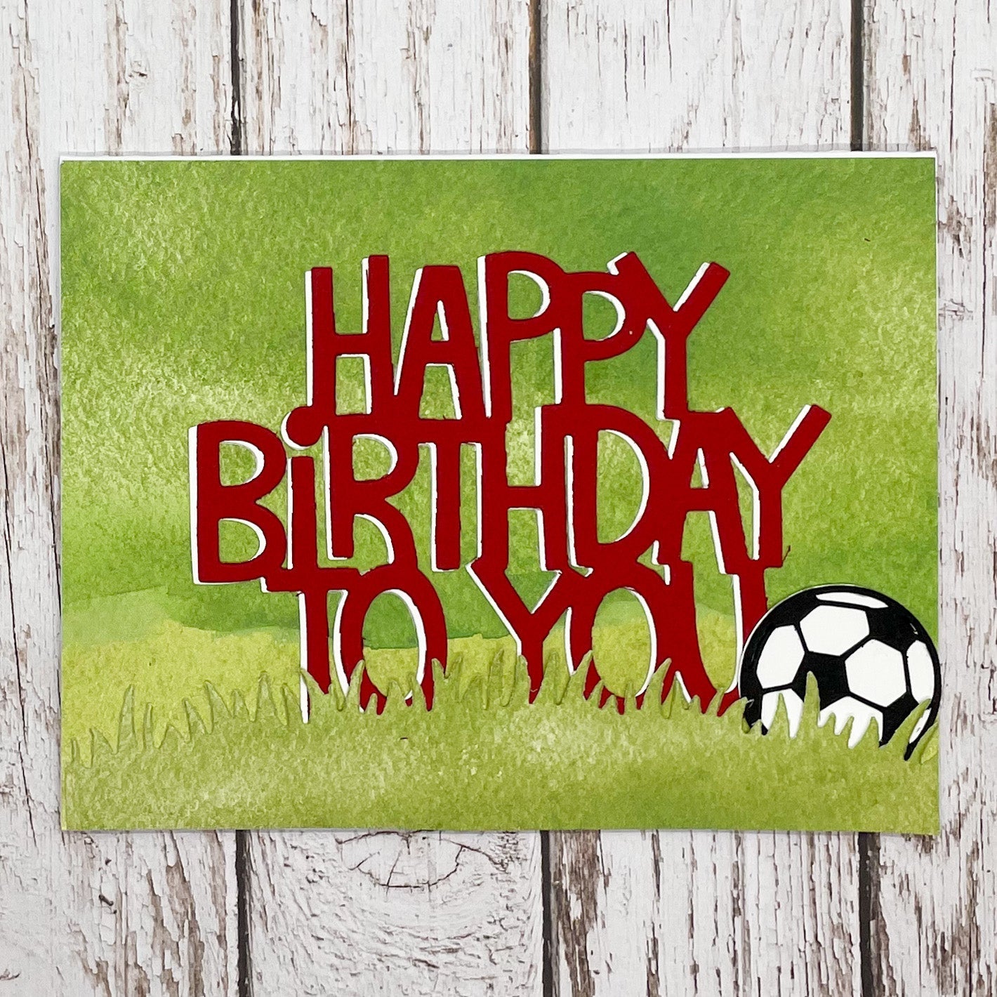Football Team Themed Handmade Birthday Card (Choose You 