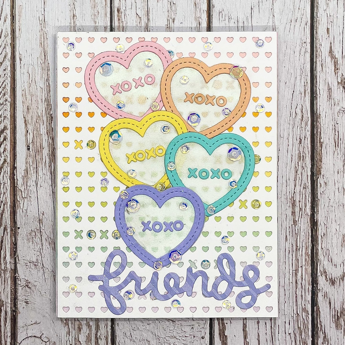 Friends XOXO Handmade Greeting Card