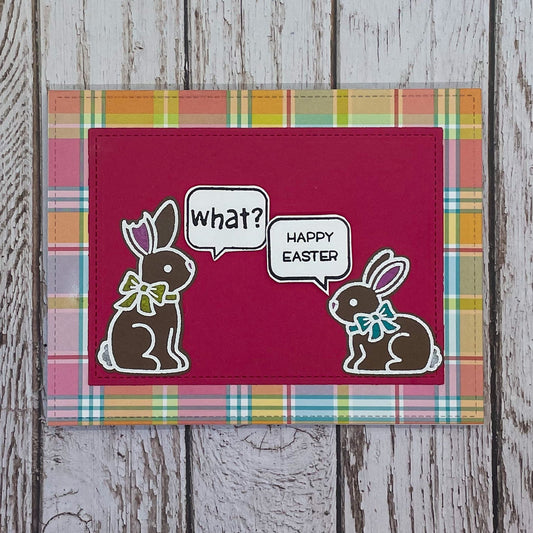 Funny Choc Bunny Handmade Easter Card