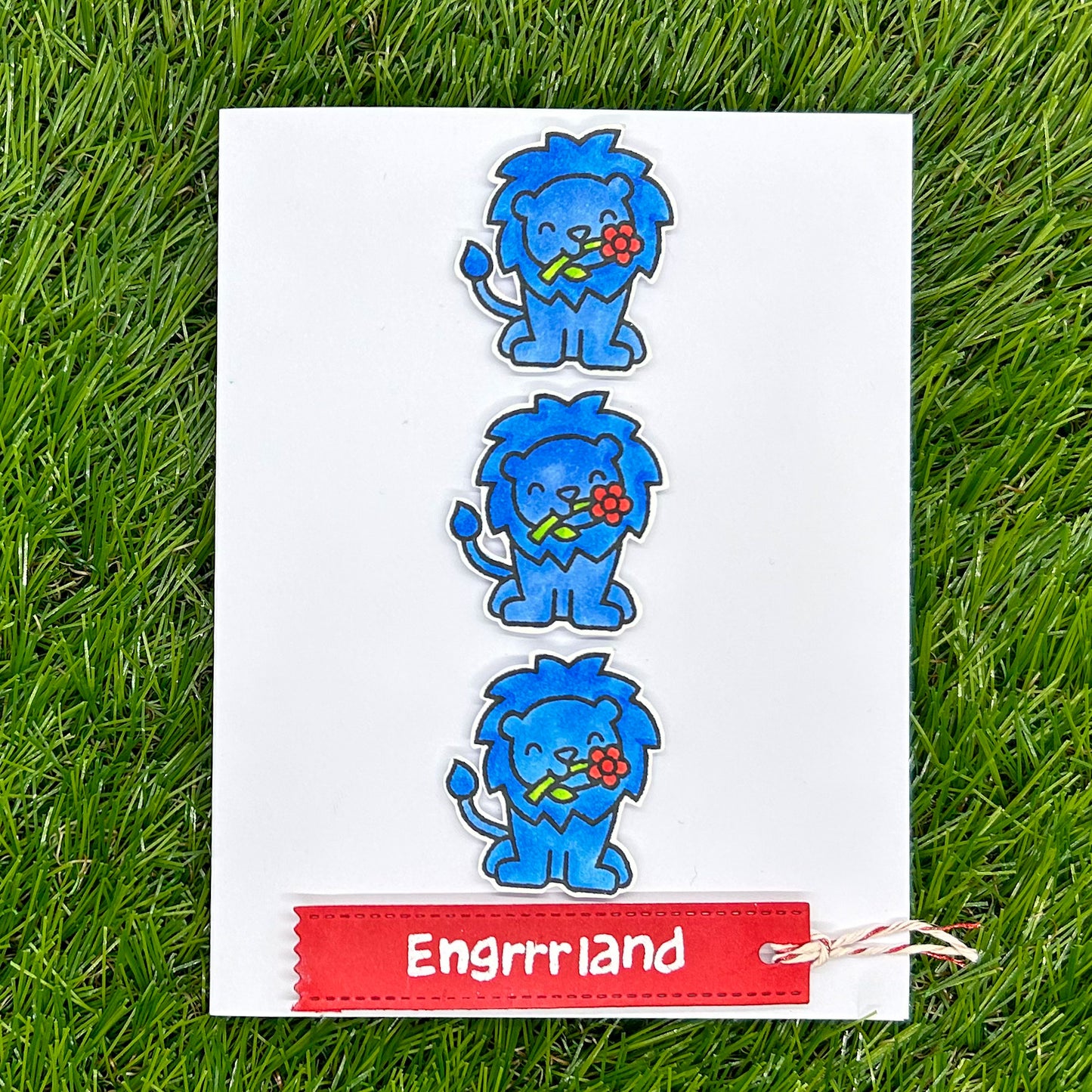 Three Lions England Handmade Card