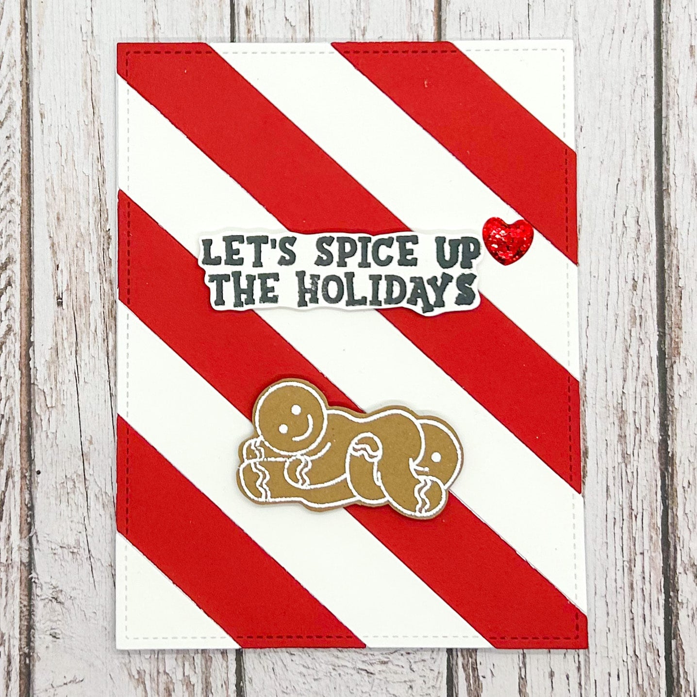 Naughty Gingerbread Couple Handmade Christmas Card