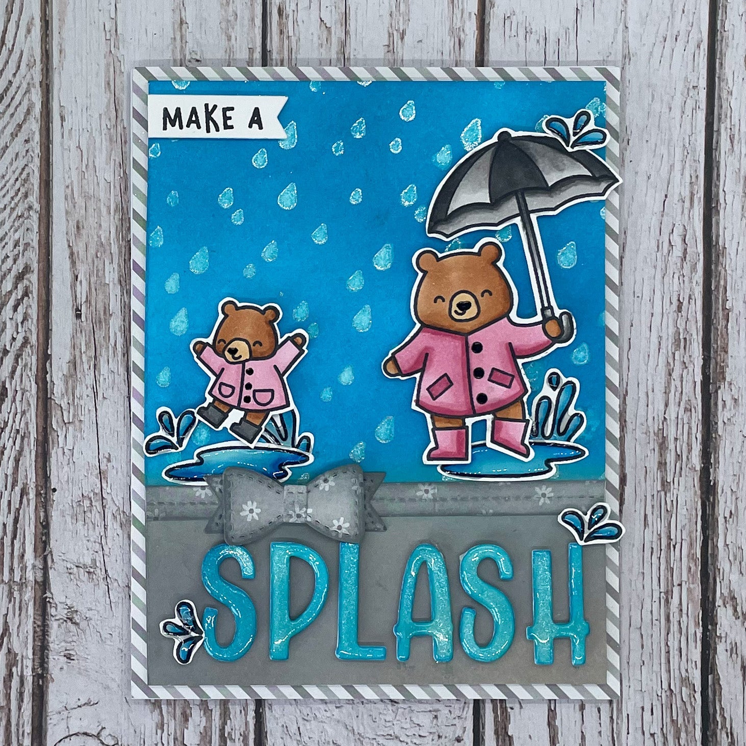 Make A Splash Cute Bears Handmade Card