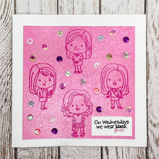 Pink Girls Handmade Greetings Card